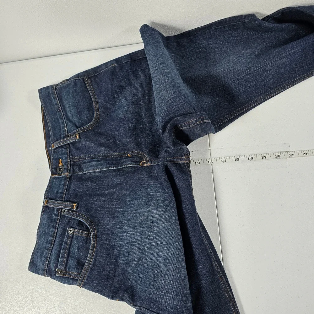 Eddie Bauer Mens Straight Fit Dark Wash 100% Cotton Denim Blue Jeans 32x32